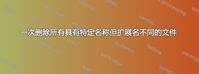 一次删除所有具有特定名称但扩展名不同的文件