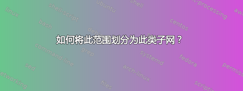 如何将此范围划分为此类子网？