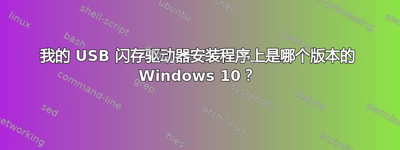 我的 USB 闪存驱动器安装程序上是哪个版本的 Windows 10？