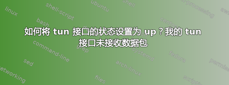 如何将 tun 接口的状态设置为 up？我的 tun 接口未接收数据包