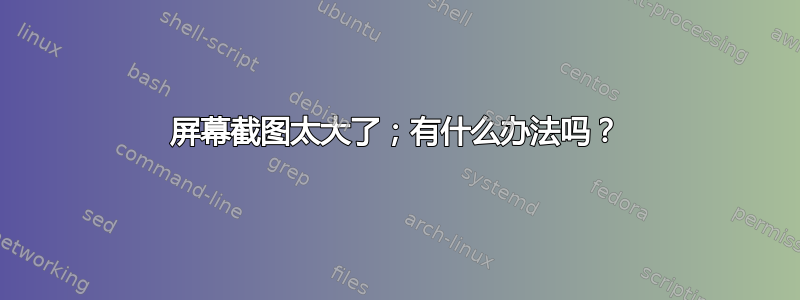 屏幕截图太大了；有什么办法吗？