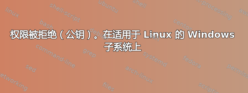 权限被拒绝（公钥）。在适用于 Linux 的 Windows 子系统上