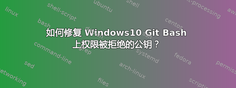 如何修复 Windows10 Git Bash 上权限被拒绝的公钥？