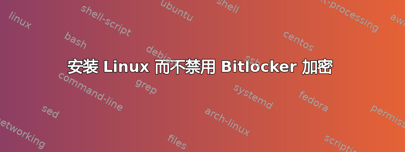 安装 Linux 而不禁用 Bitlocker 加密