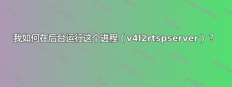 我如何在后台运行这个进程（v4l2rtspserver）？