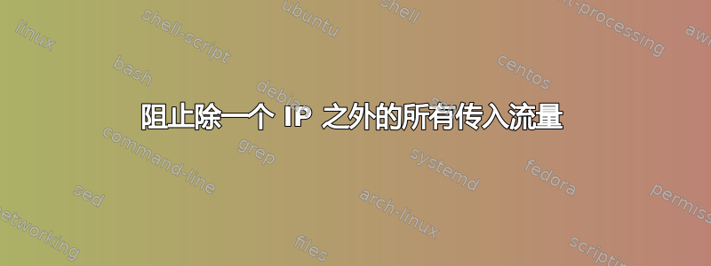 阻止除一个 IP 之外的所有传入流量