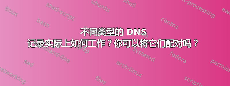 不同类型的 DNS 记录实际上如何工作？你可以将它们配对吗？