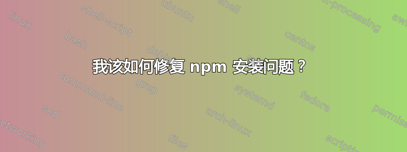 我该如何修复 npm 安装问题？