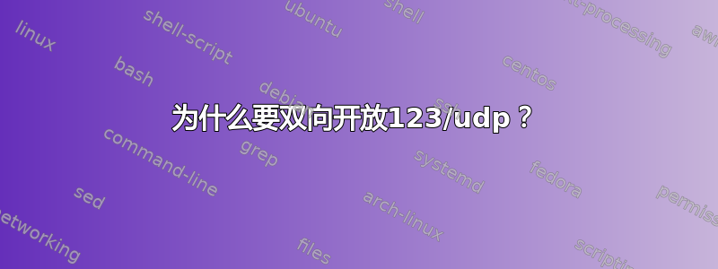 为什么要双向开放123/udp？