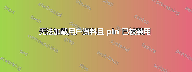 无法加载用户资料且 pin 已被禁用