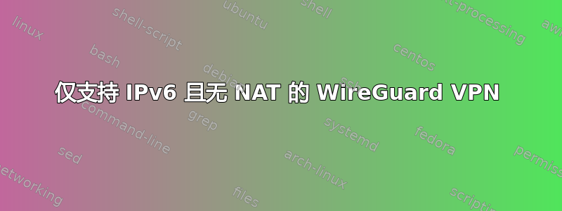 仅支持 IPv6 且无 NAT 的 WireGuard VPN