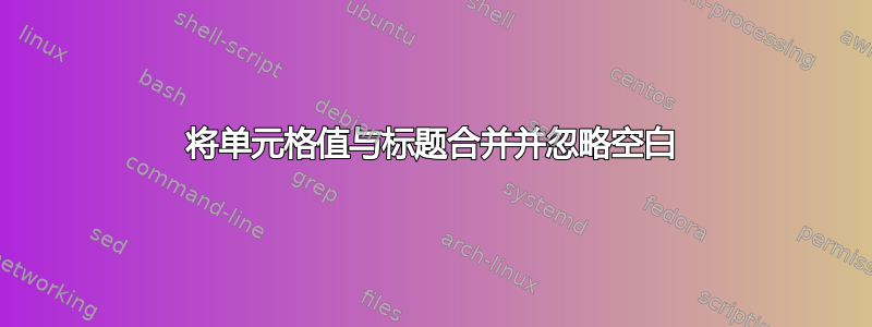 将单元格值与标题合并并忽略空白