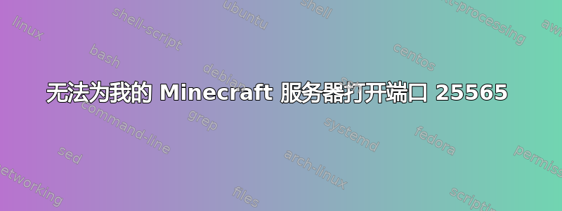 无法为我的 Minecraft 服务器打开端口 25565