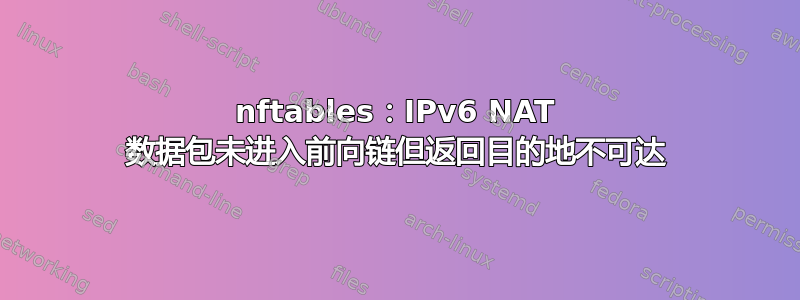 nftables：IPv6 NAT 数据包未进入前向链但返回目的地不可达