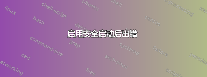 启用安全启动后出错