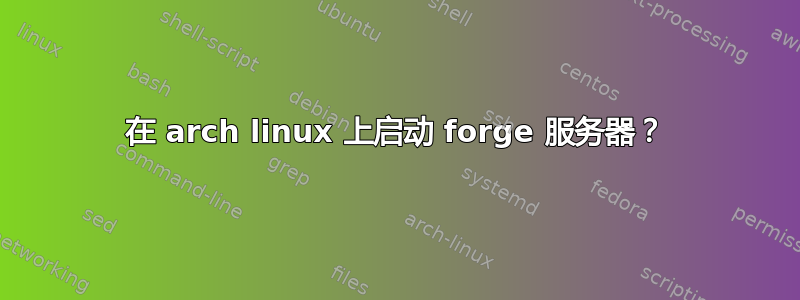 在 arch linux 上启动 forge 服务器？