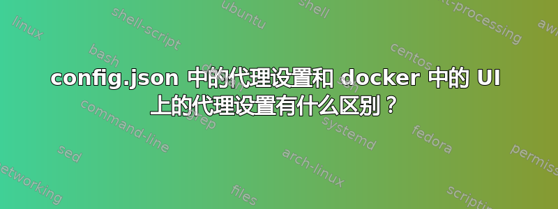 config.json 中的代理设置和 docker 中的 UI 上的代理设置有什么区别？