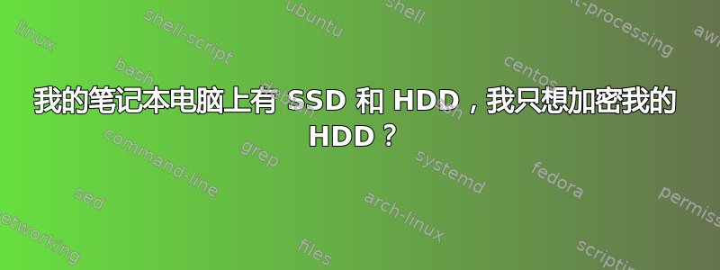 我的笔记本电脑上有 SSD 和 HDD，我只想加密我的 HDD？