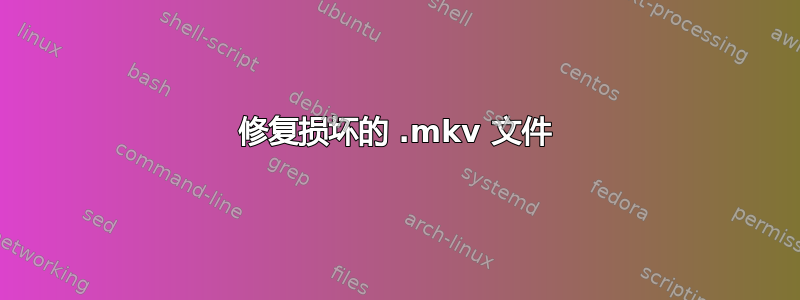 修复损坏的 .mkv 文件