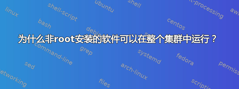 为什么非root安装的软件可以在整个集群中运行？