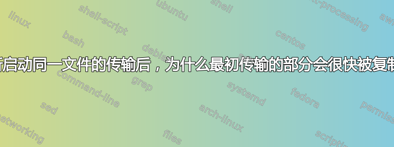 重新启动同一文件的传输后，为什么最初传输的部分会很快被复制？