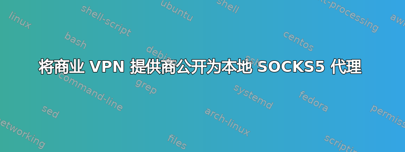 将商业 VPN 提供商公开为本地 SOCKS5 代理