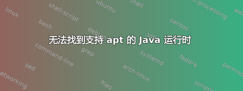 无法找到支持 apt 的 Java 运行时