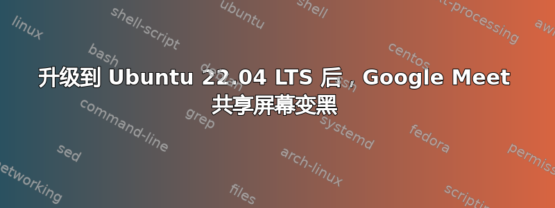 升级到 Ubuntu 22.04 LTS 后，Google Meet 共享屏幕变黑