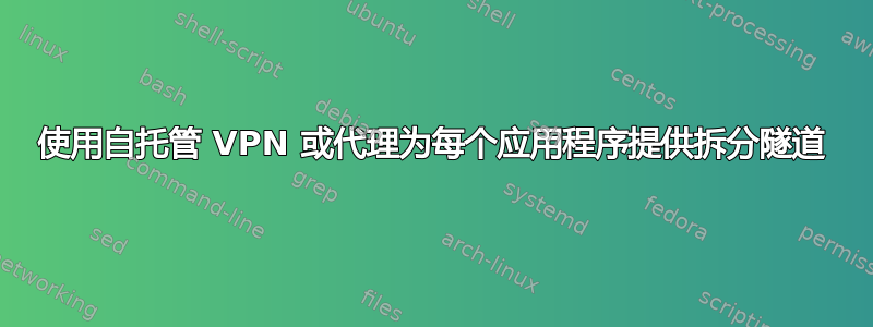 使用自托管 VPN 或代理为每个应用程序提供拆分隧道