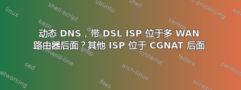 动态 DNS，带 DSL ISP 位于多 WAN 路由器后面？其他 ISP 位于 CGNAT 后面