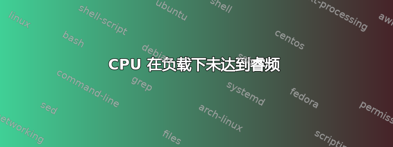 CPU 在负载下未达到睿频