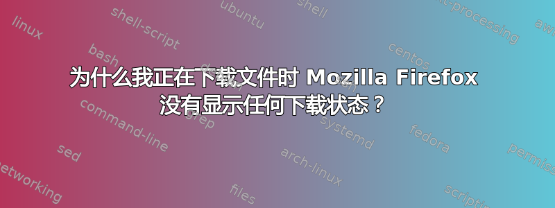 为什么我正在下载文件时 Mozilla Firefox 没有显示任何下载状态？