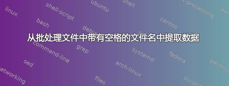 从批处理文件中带有空格的文件名中提取数据