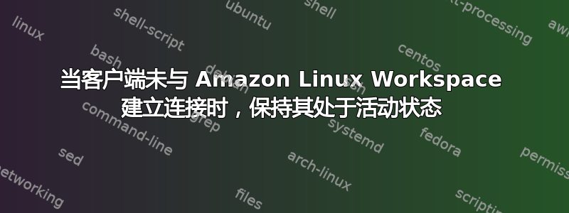 当客户端未与 Amazon Linux Workspace 建立连接时，保持其处于活动状态