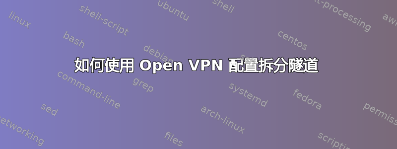 如何使用 Open VPN 配置拆分隧道