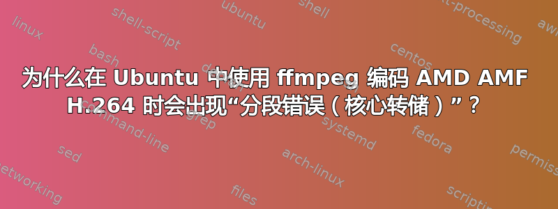 为什么在 Ubuntu 中使用 ffmpeg 编码 AMD AMF H.264 时会出现“分段错误（核心转储）”？