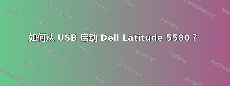 如何从 USB 启动 Dell Latitude 5580？