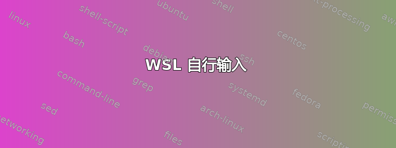 WSL 自行输入