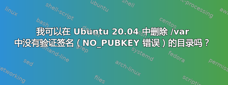 我可以在 Ubuntu 20.04 中删除 /var 中没有验证签名（NO_PUBKEY 错误）的目录吗？