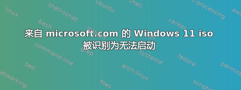 来自 microsoft.com 的 Windows 11 iso 被识别为无法启动