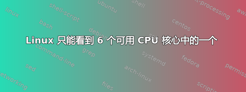 Linux 只能看到 6 个可用 CPU 核心中的一个