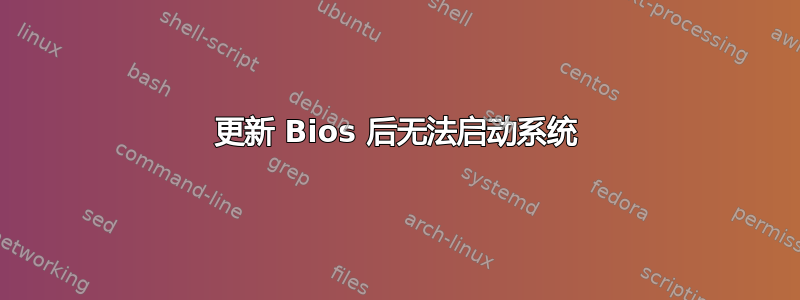 更新 Bios 后无法启动系统