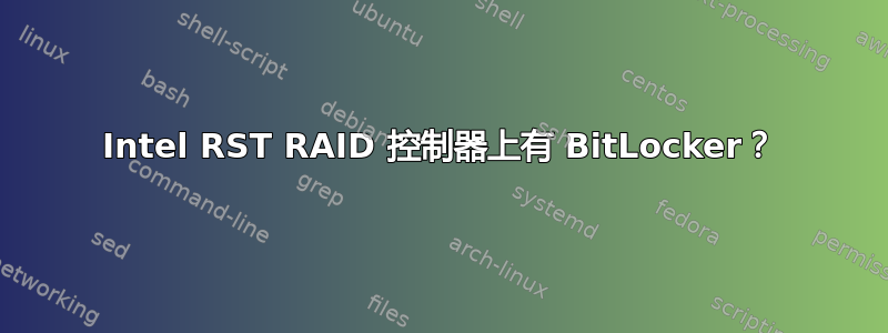 Intel RST RAID 控制器上有 BitLocker？