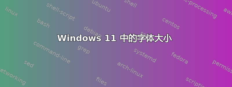 Windows 11 中的字体大小