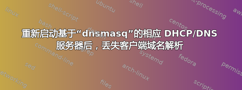 重新启动基于“dnsmasq”的相应 DHCP/DNS 服务器后，丢失客户端域名解析