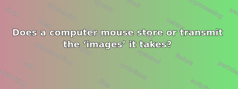 Does a computer mouse store or transmit the ‘images’ it takes?