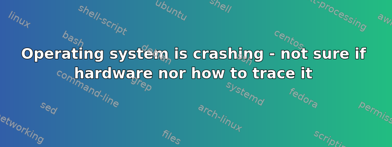 Operating system is crashing - not sure if hardware nor how to trace it