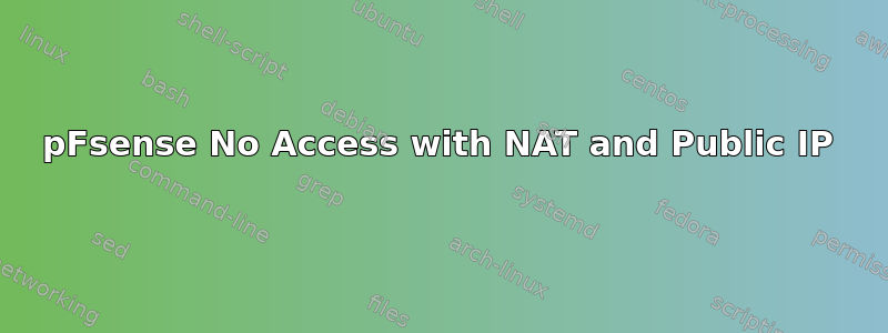 pFsense No Access with NAT and Public IP
