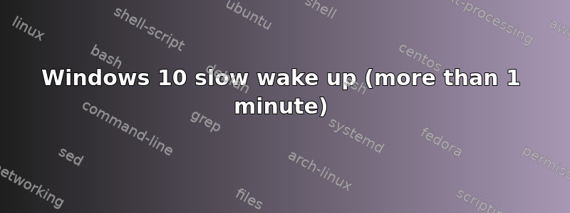 Windows 10 slow wake up (more than 1 minute)