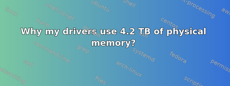 Why my drivers use 4.2 TB of physical memory?